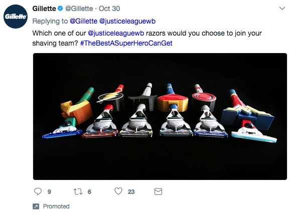Justice League Gillette Razor Ad on Twitter