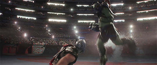 Thor and Hulk fight in Thor: Ragnarok