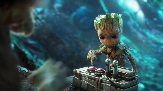 Baby Groot with the bomb in Guardians of the Galaxy Vol. 2