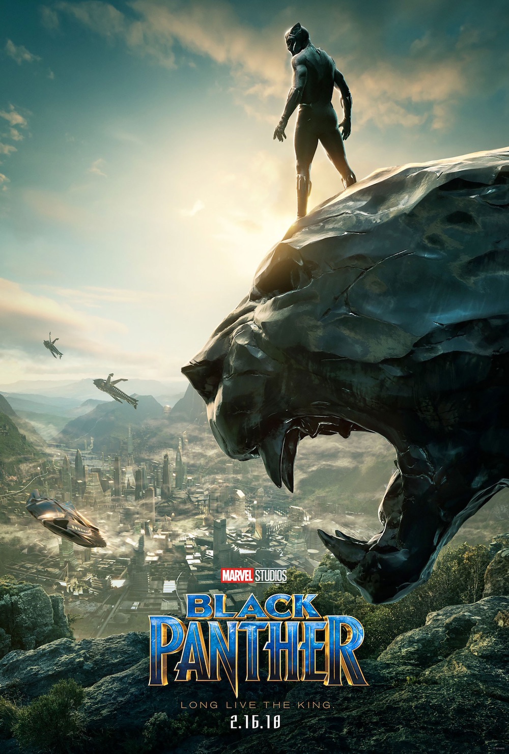 Black Panther protects Wakanda on the Marvel movie poster