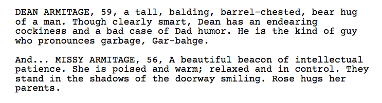 Introduction of the characters Dean Armitage and Missy Armitage in Jordan Peele's screenplay for Get Out