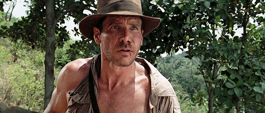 Harison Ford smiles as Indiana Jones