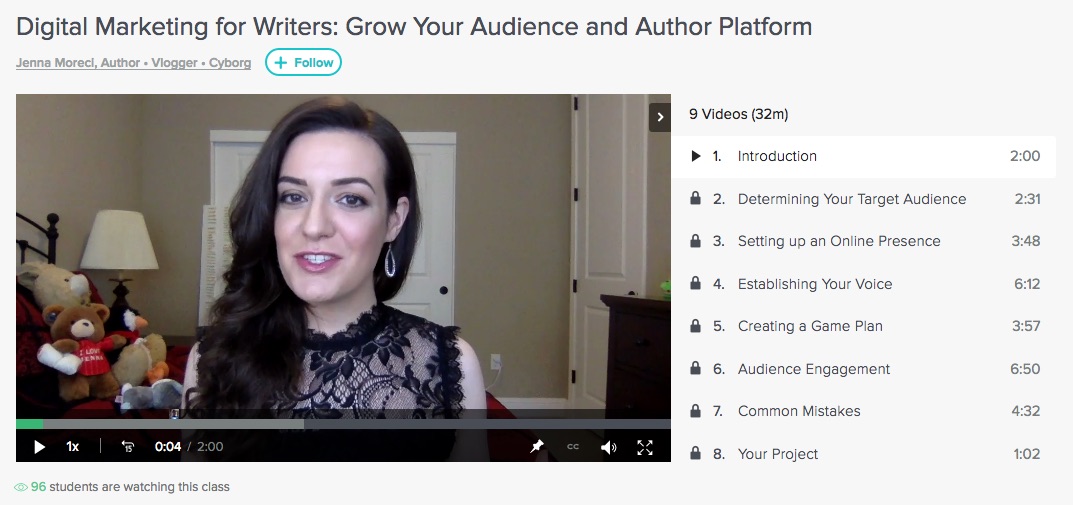 Jenna Moreci's Digital Marketing for Writers Class on Skillshare