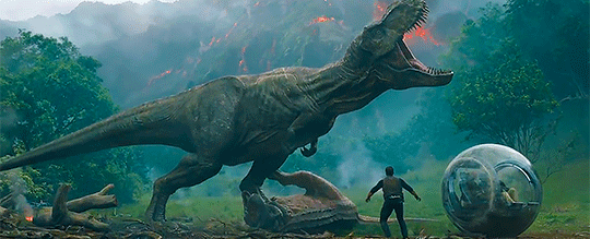 Tyrannosaurus Rex roars in Jurassic World: Fallen Kingdom