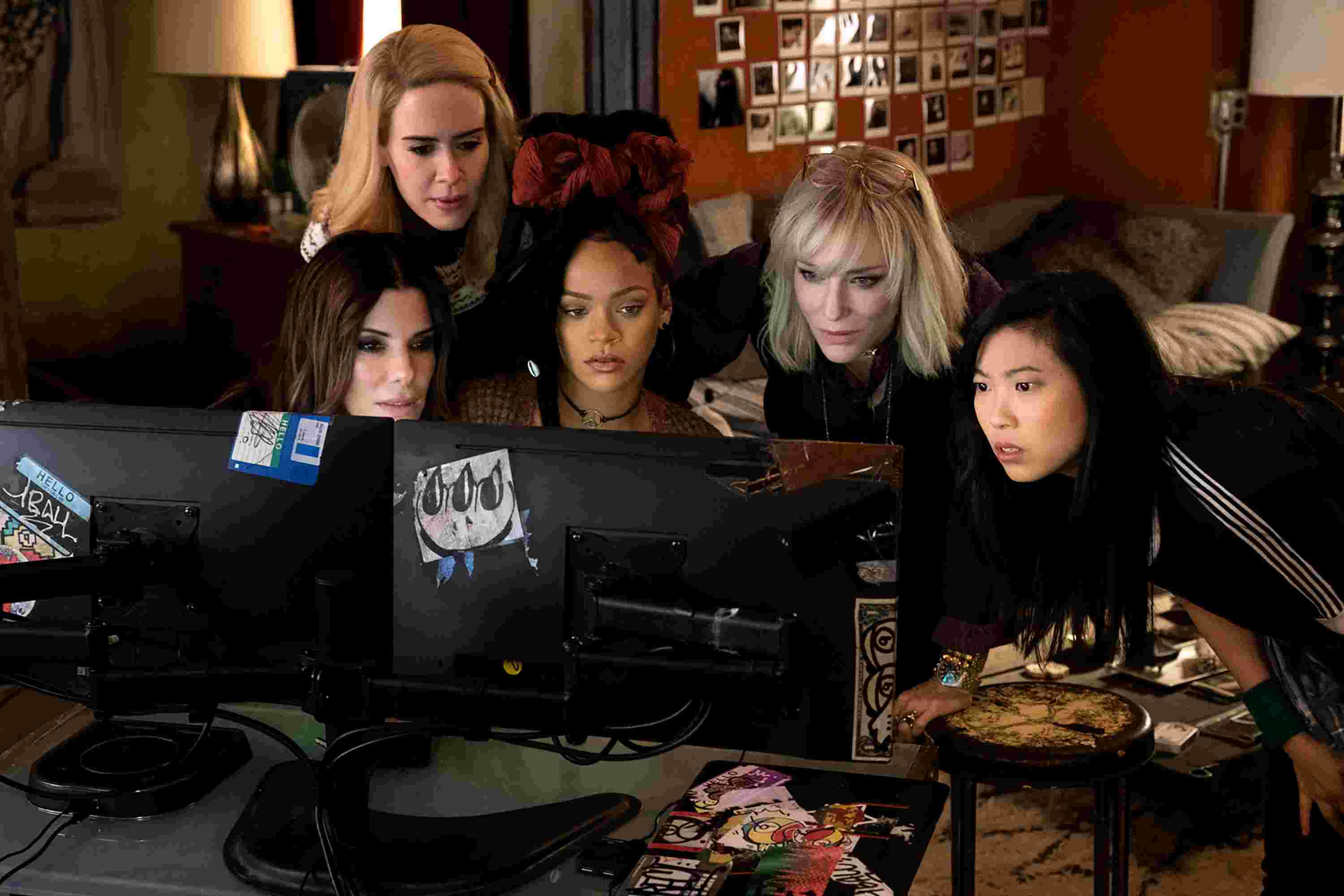 Sandra Bullock, Sarah Paulson, Rihanna Fenty, Cate Blanchett, and Awkwafina in Ocean's 8
