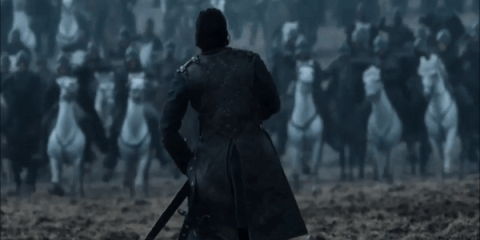 Jon Snow (Kit Harrington) faces off with the Bolton army in the Battle of the Bastards