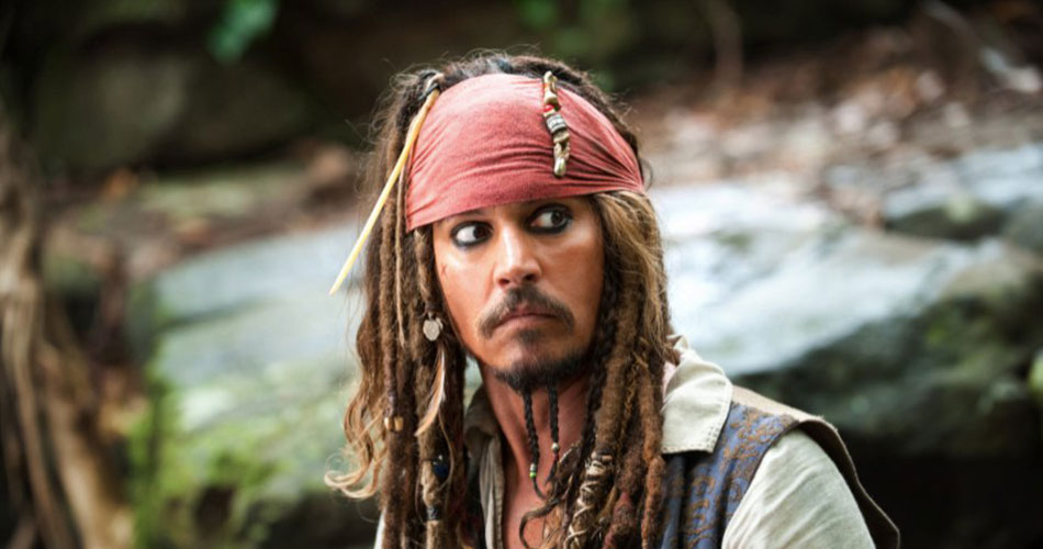 Johnny Depp as Captain Jack Sparrow in The Pirates of the Caribbean