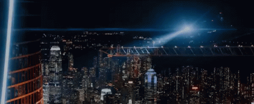 Dwayne Johnson leaps from a supercrane in the movie Skyscraper