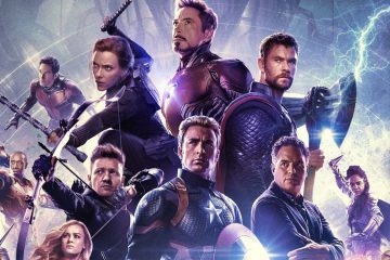 Avengers: Endgame movie poster from Marvel Studios spotlighting the six original Avengers: Black Widow, Iron Man, Thor, Hawkeye, Captain America and the Hulk / Bruce Banner
