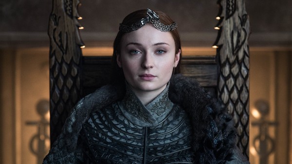 Sansa Stark (Sophie Turner) is the Queen in the North on the final episode of Game of Thrones "The Iron Throne"