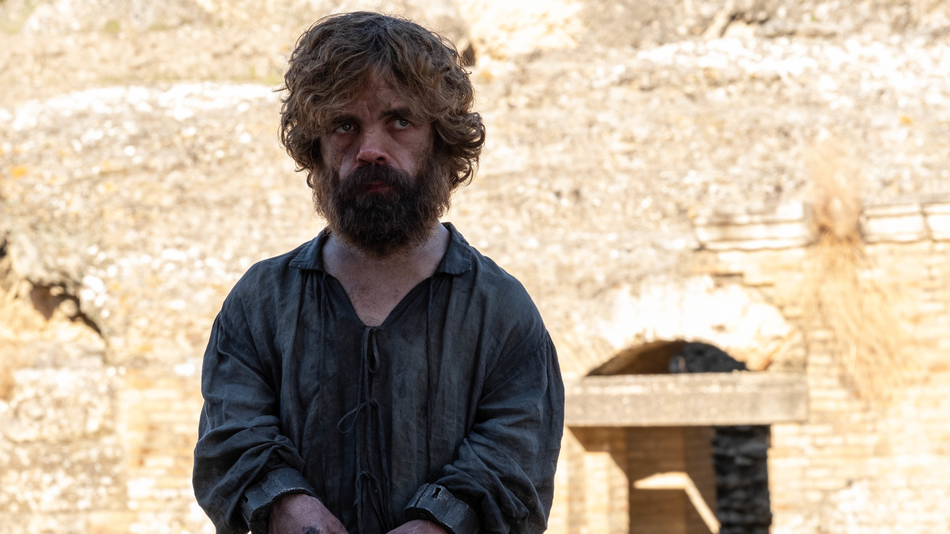 Tyrion Lannister (Peter Dinklage) on trial in the final episode of Game of Thrones, "The Iron Throne"