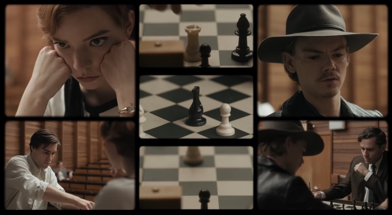 Beth and Benny play chess at the U.S. Championship in Ohio in episode 5 of The Queen's Gambit