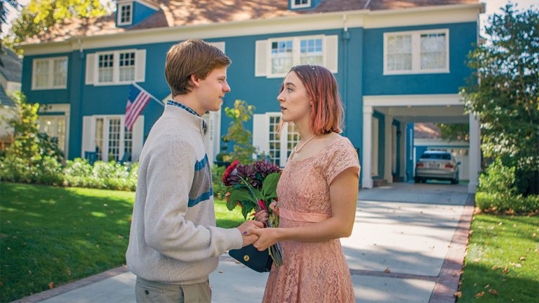 Lucas Hedges as Danny and Saorise Ronan as Lady Bird
