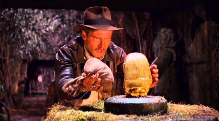 Harrison Ford as Indiana Jones in the opening scene of Raiders of the Lost Ark