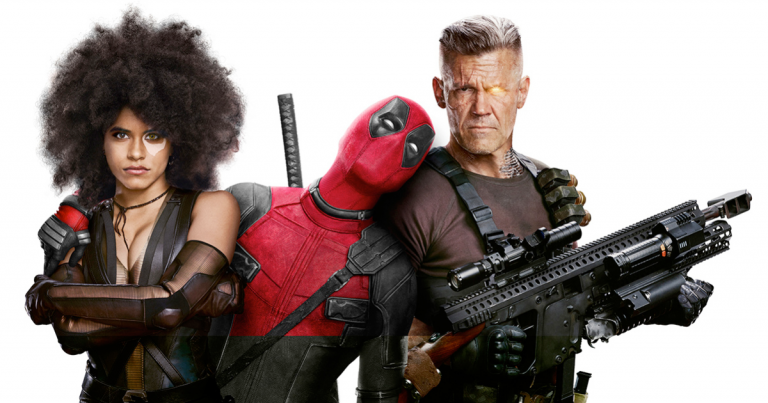 Domino (Zazie Beetz), Deadpool (Ryan Reynolds), and Cable (Josh Brolin) in Deadpool 2